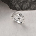 Anello a nodo multistrato in argento sterling S925 intrecciato con finitura lucida - US 6 / Argento