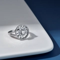 Elegant S925 silver snowflake ring featuring marquise-cut zircon stones in a floral design - Ring Size 7
