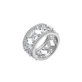 S925 sterling zilveren ring met marquise-zirkonia en opengewerkt bloemmotief in zilver - US 6 / Wit