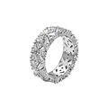 Luxuriöser 925 Sterling Silber Ring mit Baguette und runden Diamanten für Damen - US 6 / Silber