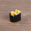 Miniature corn mayo gunkan sushi model with 4cm size markers and weight details - Corn Sushi (Small) / 4x4cm / Yellow