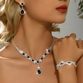 3-Piece Set (Necklace/Bracelet/Earrings) Black