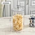 2000ML large transparent glass kitchen storage jar with silver bear lid handle - 2000ml Style