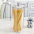 2600ML clear food storage jar with silver bear handle for pasta storage - 2600ml Style