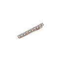 Elegant gold finish hair clip featuring eleven sparkling round-cut crystals in a row - Duckbill Clip Style / Gold
