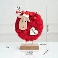 Creative red felt Christmas tree tabletop decor with wooden reindeer and XMAS heart charm - Red Reindeer Heart Ornament (Style K)