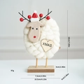 Felt sheep Christmas ornament with red Santa hat and Xmas heart decoration - White Sheep Heart Ornament (Style M)