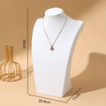 White mannequin jewelry display stand 34cm height for necklaces minimalist portrait bust - 34cm Height / White Leather