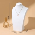 White 40cm necklace display bust stand for jewelry presentation and mannequin neck props - 40cm Height / White Leather