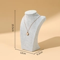 Rose gold necklace with white clover pendant on grey velvet portrait jewelry display stand - 20cm Height / Crushed Velvet