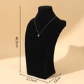 Black velvet mannequin necklace display stand with green clover pendant 40.5cm height - 40cm Height / Black Velvet