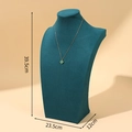 Green clover necklace displayed on dark green velvet mannequin stand 39.5cm height - 34cm Height / Green Velvet