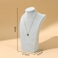 Green malachite clover pendant on gold chain necklace with 30cm display stand - 29cm Height / Crushed Velvet