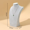 Light gray velvet necklace display stand with gold clover jewelry, height 34.5cm - 34cm Height / Crushed Velvet