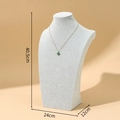 Gray mannequin bust showing size with gold necklace and green clover pendant charm - 40cm Height / Crushed Velvet