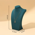Blue velvet mannequin bust necklace stand with heart pendant for jewelry display - 20cm Height / Green Velvet
