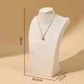 Beige velvet necklace display mannequin bust with dimensions 34x20.5x11cm for jewelry - 34cm Height / Beige Velvet
