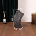 24.5cm tall dark grey velvet mannequin bust for necklace jewelry display and counter storage - 25cm Height / Black Leather