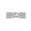 Anillo de plata de ley S925 con diseño de hojas y piedra ovalada central brillante - US 6 / Circón Blanco