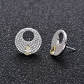 Orecchini a perno tondi in argento S925 con pavé di cristalli e pietre gialle a goccia - Argento 925 / Strass Giallo
