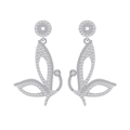 Boucles d'oreilles papillon exquises en argent S925 avec micro-sertissage de zircons - Argent 925 / Argenté