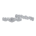 Micro-pave bloemboeket S925 zilveren ringenset voor dames met luxe zirkonia stenen - US 6 / Zilveren ringen set