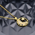 Elegante collar de plata S925 dorada con colgante de luna y estrella con circonitas - Plata 925 / Dorado