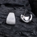Paio di orecchini a lobo a forma di U in argento S925 con zirconi incastonati - Argento 925 / Argento