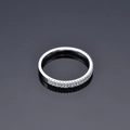 Elegante 925 zilveren ring met dubbele rij witte zirkonia's in een halve cirkel - US 6 / Zilver