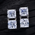 8ct ijsbloem koolstof diamant oorhangers van S925 sterling zilver met radiant slijping - 925 zilver / Pure White 1#