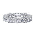 Klassieke 925 sterling zilveren eternity ring met emerald geslepen hoog koolstofdiamanten - US 6 / Zilver