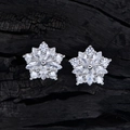 Orecchini a lobo a stella in argento sterling S925 con zirconi 5A scintillanti - Argento 925 / Argento