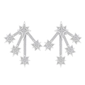 Schitterende S925 sterling zilveren meteorenregen ster oorknopjes met zirkonia stenen - 925 zilver / Zilver
