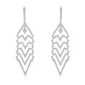 Orecchini pendenti in argento S925 con triangoli geometrici e zirconi scintillanti - Argento 925 / Argento