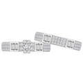 Sparkling S925 sterling silver micro-pave diamond ring set with round cluster centerpiece - US 6 / Silver