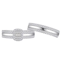 Elegant S925 silver wedding ring set with princess cut centerpiece and pave diamonds - US 6 / White