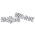 S925 sterling silver meteor shower ring set with sparkling zircon pavé in bridal style - US 6 / White