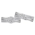 Luxurious S925 sterling silver snowflake ring set with stacked pavé diamond accents - US 6 / Silver