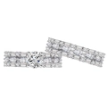 Three-layer S925 silver ring set with high-clarity cubic zirconia stones for women - US 6 / Silver
