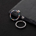 Regenbogen-Creolen aus 925er Sterlingsilber mit bunten Pavé-Kristallen - 925er Silber / Silber