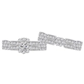 Elegante conjunto de anillos apilables de plata esterlina S925 con circonitas brillantes - US 6 / Plateado