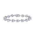 Bracelet tennis en argent sterling 925 avec gemmes étincelantes en poire et rondes - 16cm