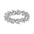 Anello eternity in argento S925 con zirconi scintillanti dal taglio a cuore - US 6 / Argento