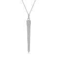 Collana lunga con pendente a cono in argento S925 e micro-pave di zirconi scintillanti - Argento 925 / Oro Bianco