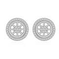 Elegant 925 sterling silver dreamcatcher stud earrings with micro-set shimmering crystals - 925 Silver / Silver