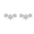 Orecchini a perno a fiocco di neve in argento S925 con zirconi brillanti incastonati - Argento 925 / Bianco