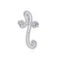 Artistic S925 sterling silver swirl ring featuring clear cubic zirconia pavé setting - US 6 / Silver