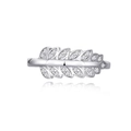 S925 sterling silver wheat ear ring with sparkling zircon stones on a reflective surface - US 3 / Silver