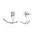 Boucles d'oreilles smiley en argent sterling S925 avec zircons cubiques scintillants - Argent 925 / Argenté