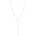 Elegant S925 sterling silver Y-shaped long necklace with shimmering star pendants - 925 Silver / Silver